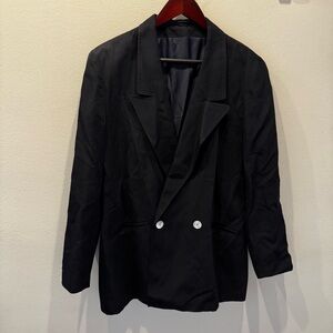 Classic Black Double-Breasted Blazer